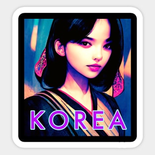 Korea Vaporwave Cute K Pop Girl Sticker